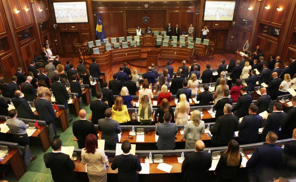 A general view of Kosovo's parliament, Kosovo March 22, 2021. ©  REUTERS/Laura Hasani
