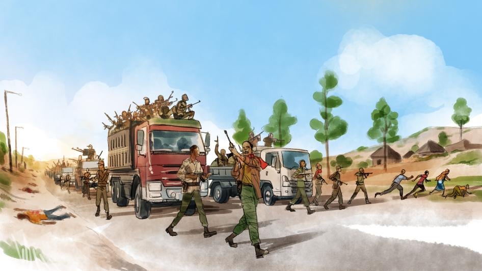 Illustration of armed soldiers 