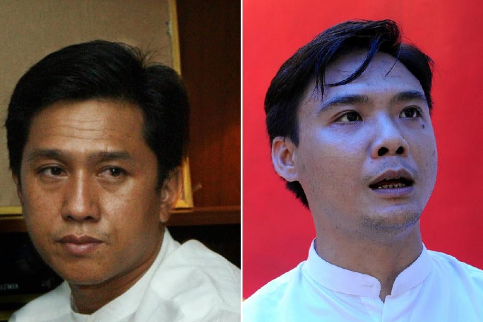 L’activiste birman Kyaw Min Yu (« Ko Jimmy ») et l’ex-député Phyo Zeya Thaw, condamnés à mort par un tribunal militaire au Myanmar en janvier 2022.