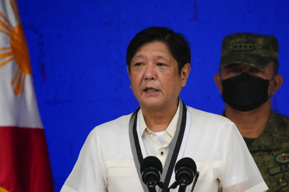 President Ferdinand Marcos Jr. at the Presidential Security Group Change of Command ceremony on July 4, 2022, in Manila, Philippines.