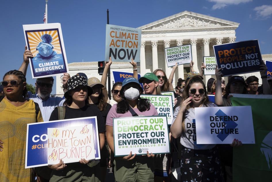 Climate activists rally outside the US Supreme Court