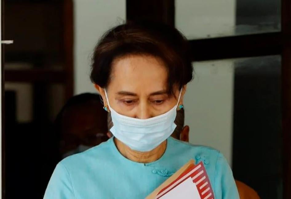 La dirigeante de la Ligue nationale pour la démocratie (LND) Aung San Suu Kyi, photographiée au siège de la LND à Naypyitaw, au Myanmar, le 21 juillet 2020. Moins de sept mois plus tard, le 1er février 2021, Aung San Suu Kyi est arrêtée dans le cadre du coup d'État militaire perpétré par l’armée.