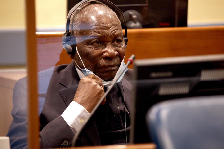 Félicien Kabuga during his Initial Appearance at The Hague on November 11, 2020.