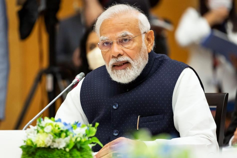 印度總理莫迪（Narendra Modi）出席四方安全對話（Quad）領導人峰會，日本東京，2022年5月24日。
