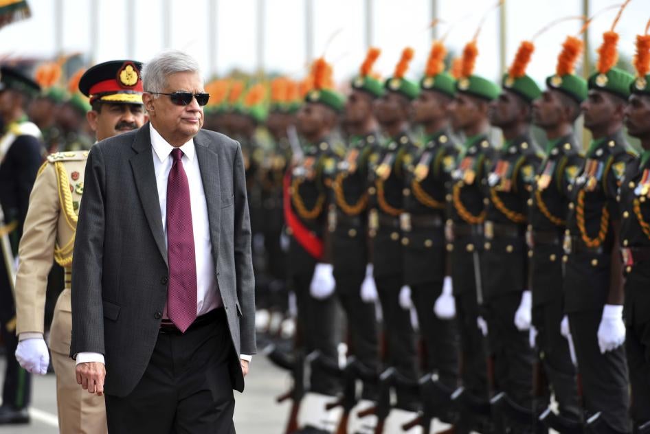 Sri Lankan President Ranil Wickremesinghe visits the Army Headquarters in Colombo, August 9, 2022.