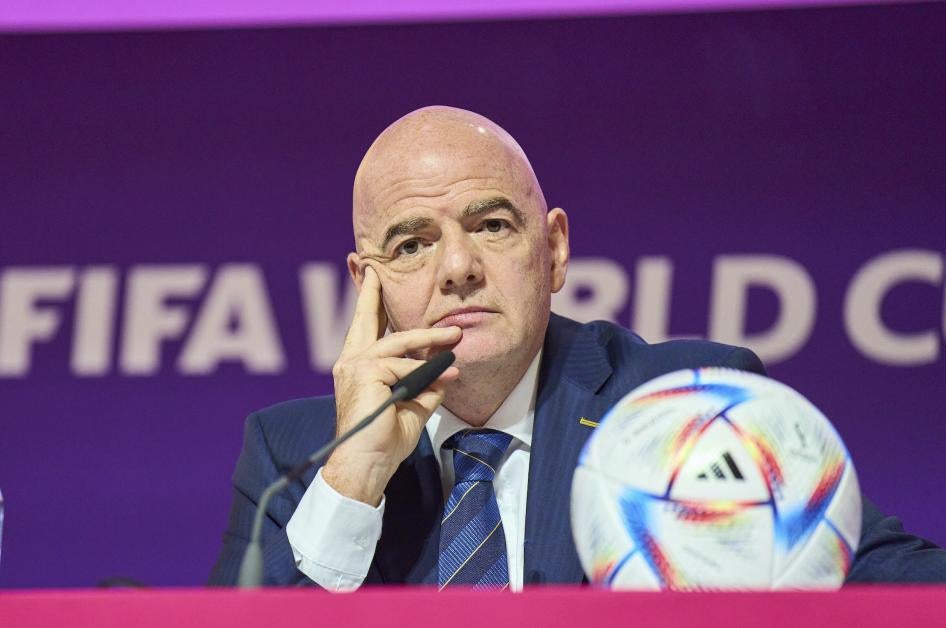 FIFA President Gianni Infantino at a Press Conference in Qatar.