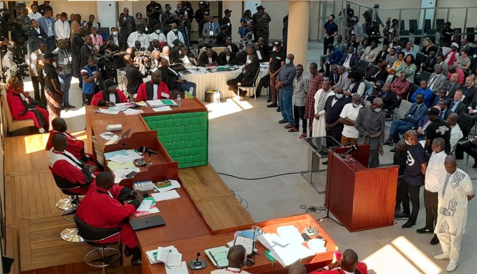 Eleven men accused of responsibility for the 2009 massacre and mass rape of pro-democracy protesters by forces linked to a former military junta in Guinea.