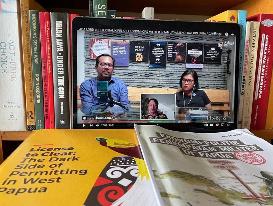 Fatia Maulidiyanti of KontraS is interviewed on Haris Azhar’s YouTube channel on August 20, 2021, in which they discussed new reports on human rights abuses in Indonesia’s Papua provinces.