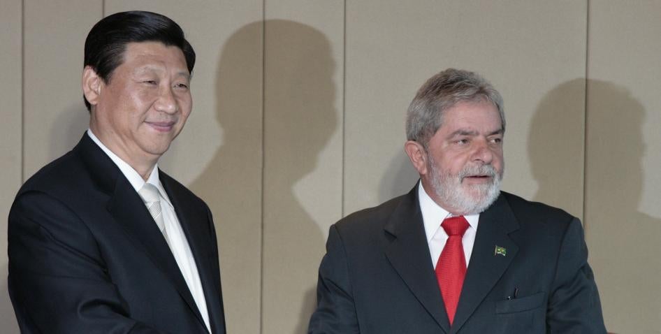 China's then Vice-President Xi Jinping, left, and Brazil's President Luiz Inacio Lula da Silva during a meeting at the presidential palace in Brasilia, February 19, 2009. © 2009 AP Photo/Eraldo Peres