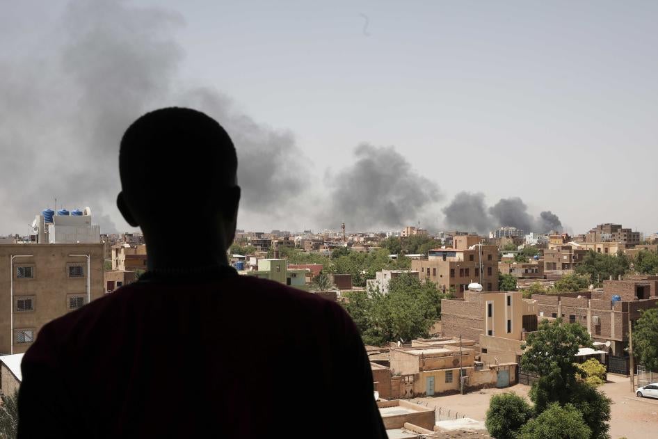 Smoke rising above Khartoum, Sudan, April 22, 2023.