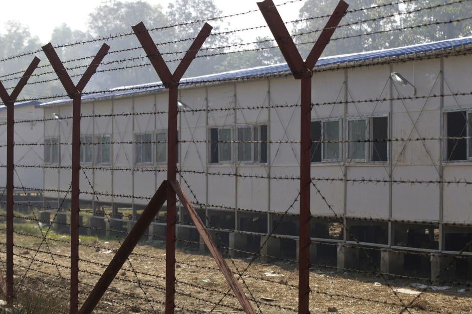 Repatriation camps built for Rohingya refugees are surrounded by barbed-wire in Rakhine State, Myanmar.