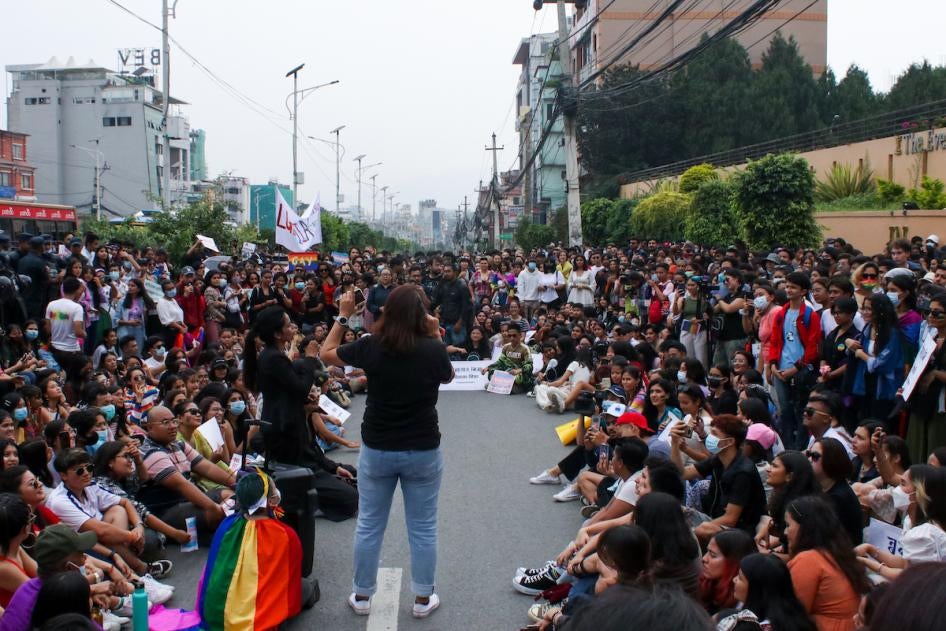 LGBTQIA activists and supporters take part in a pride parade demanding equal legal rights and marking the month of June as a pride month in Kathmandu, Nepal.