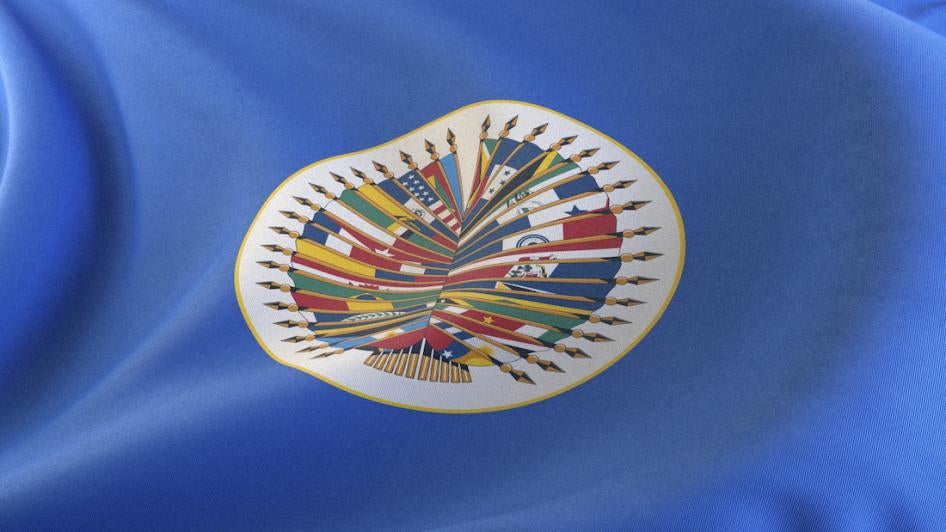 Una bandera de la Organización de Estados Americanos (OEA), 2 de mayo, 2023.
