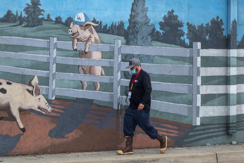 A mural on a slaughterhouse, Vernon, California, May 26, 2020. 