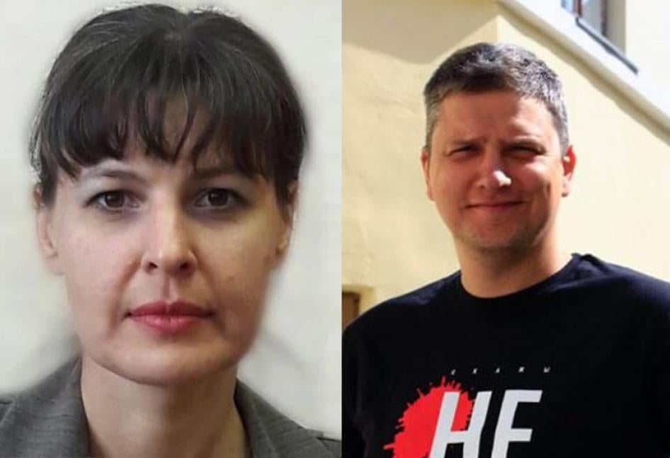 L'avocate biélorusse Yulia Yurhilevich et le journaliste Pavel Mazheika, 26 juin 2018. © Yulia Yurhilevich/Facebook et 2018 Visana 