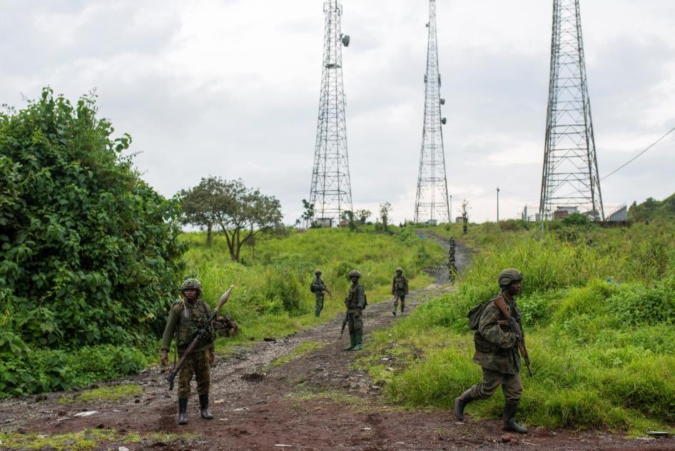 Des combattants du M23 à Kibumba, près de Goma, dans l'est de la République démocratique du Congo, le 23 décembre 2022.