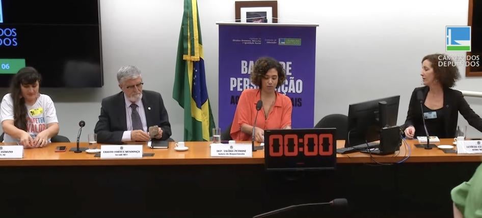 Perseguição a professores no Brasil” realizada pelas comissões de Educação e de Direitos Humanos, Minorias e Igualdade Racial da Câmara dos Deputados em 30 de outubro de 2023.