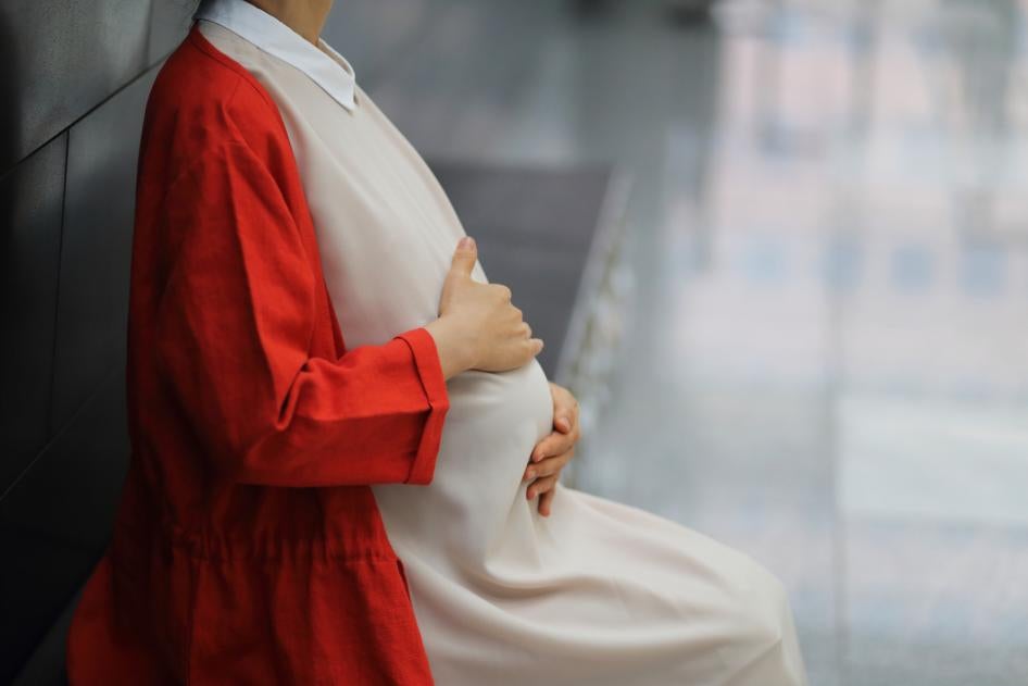 Pregnant woman in Seoul, South Korea. 