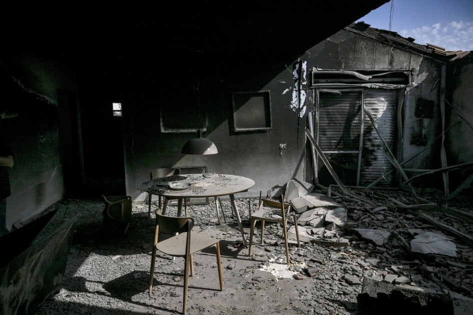 Interior of a destroyed home