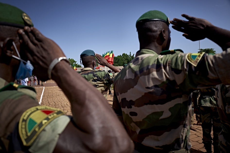 Soldiers of the Malian armed forces at the ceremony of the 60th anniversary of Mali's independence in Bamako, September 22, 2020.