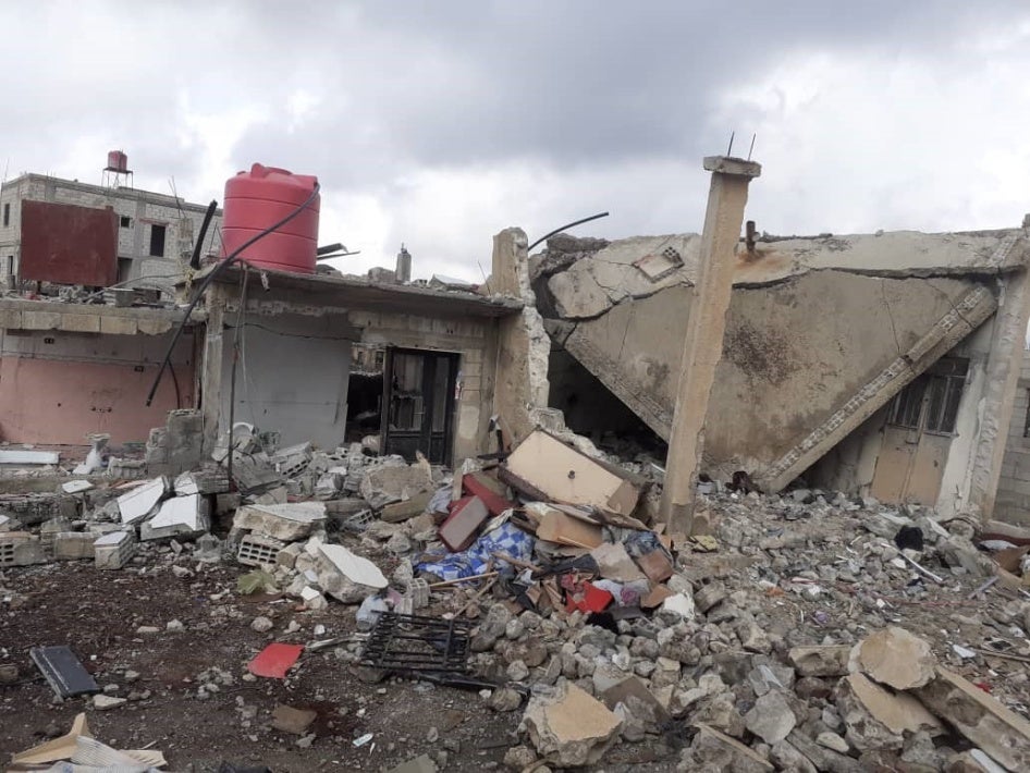 Destruction to the Taleb family house located in the eastern part of Orman town.