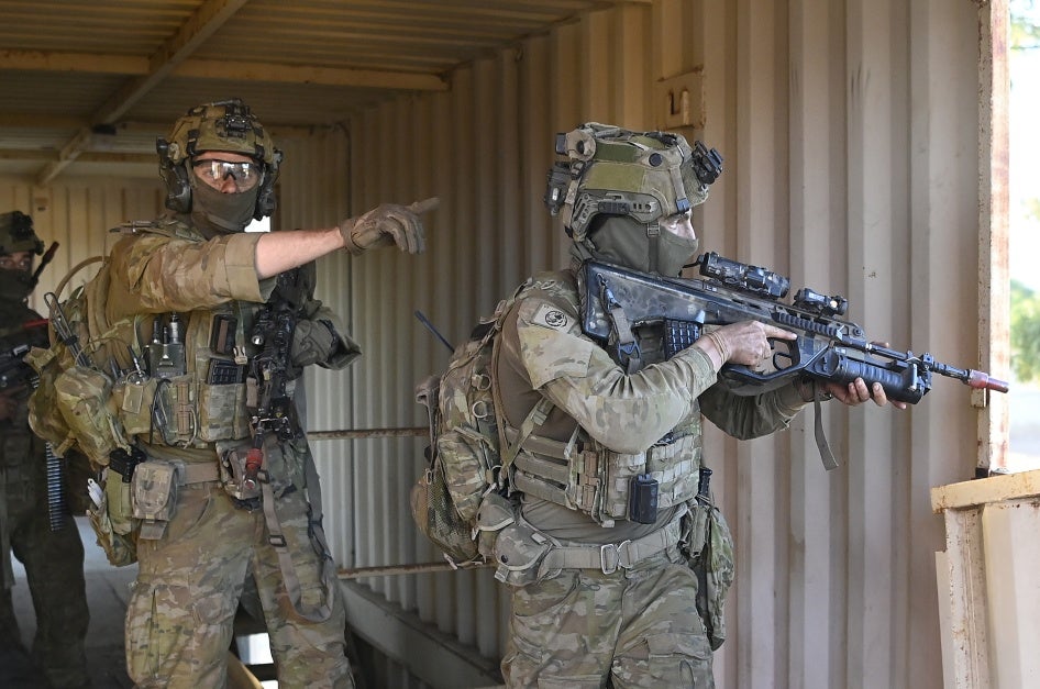 Australian soldiers take part in training exercises in Townsville, Australia, June 30, 2023.