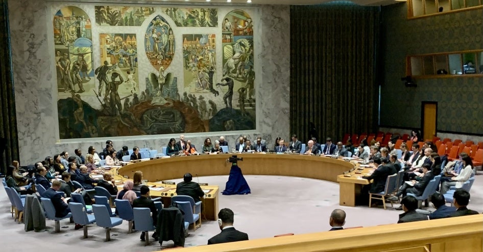 The United Nations Security Council’s first open meeting on Myanmar since 2019, New York, April 4, 2024.