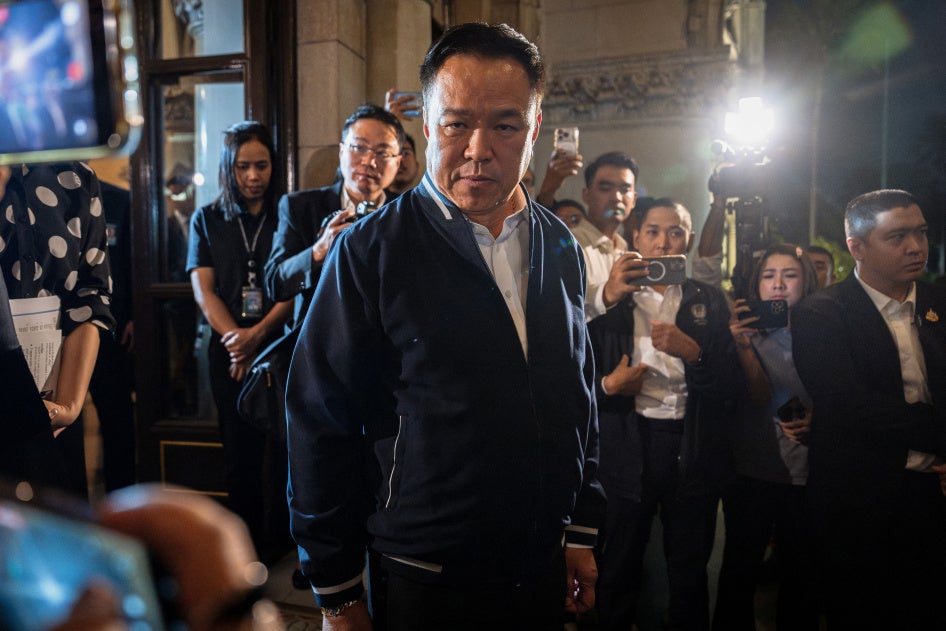 Thailand's Prime Minister Anutin Charnvirakul during a press conference