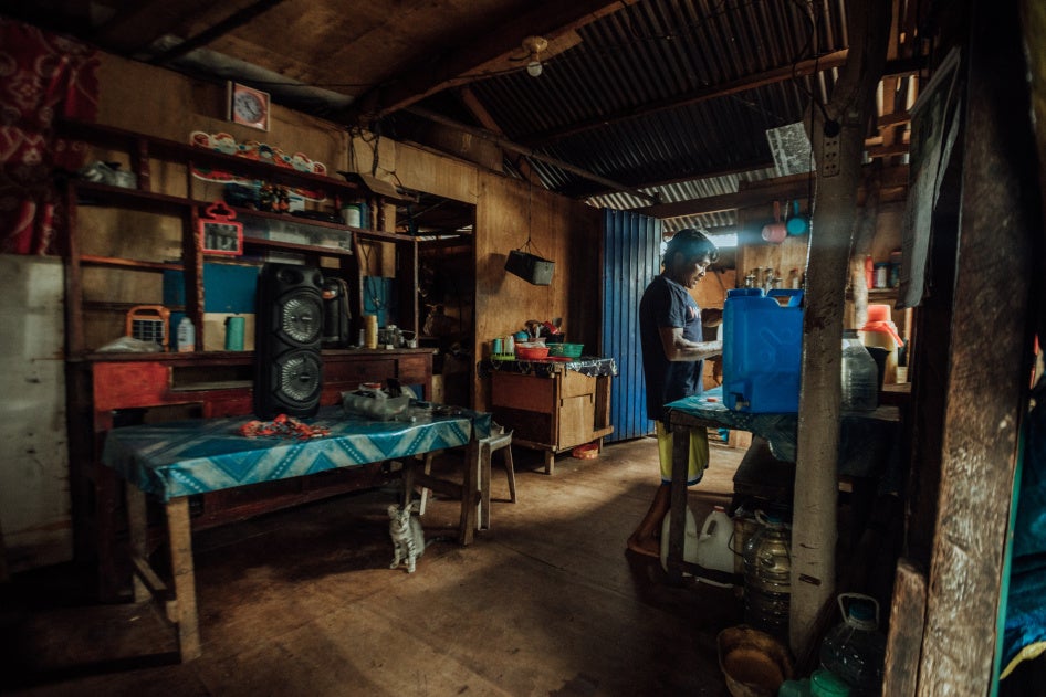 Hasael in the kitchen of his home in Siargao, Philippines, 2025.
