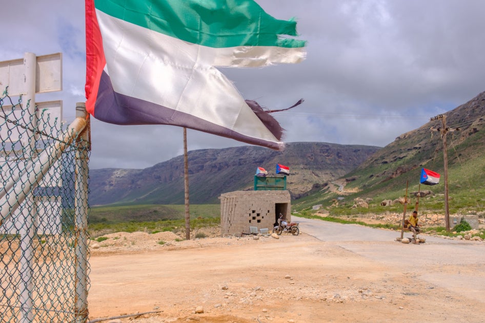Roadblock of the Southern Transitional Council in the south of Socotra, Yemen, October 14, 2023.