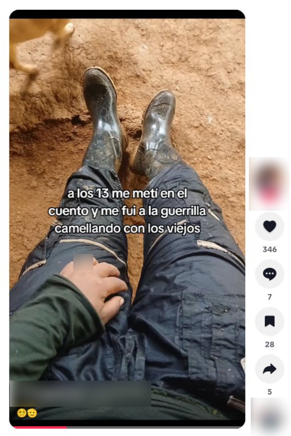 Screenshot from a video posted to TikTok in December 2025 showing a female, apparently a child, stating that she was 13 years old when she joined an armed group.