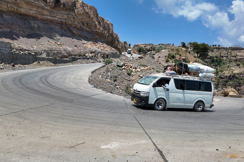 Vehicle on a mountainous road