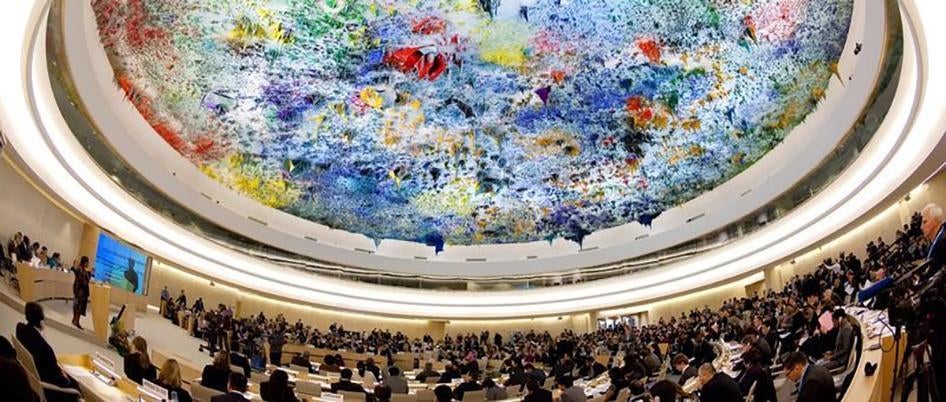 A general view shows the opening of the 16th session of the Human Rights Council at the United Nations European headquarters in Geneva, Switzerland on February 28, 2011.  © 2011 Reuters