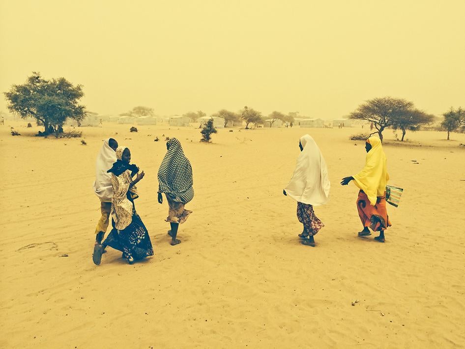 Nigerian girls in a refugee camp near Lake Chad in Chad. 