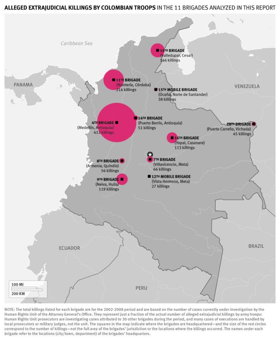 colombia areas of killings