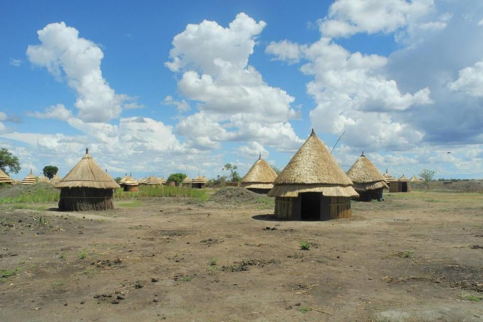 The new village of Bildak in Ethiopia's Gambella region, which the semi-nomadic Nuer who were forcibly transferred there quickly abandoned in May 2011 because there was no water source for their cattle.