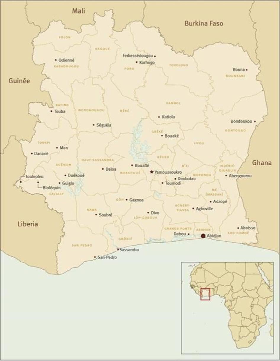 map of Côte d’Ivoire