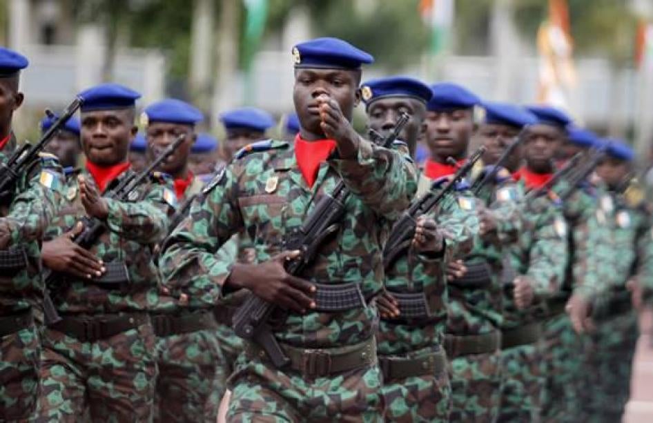 Côte d’Ivoire soldiers in a military parade