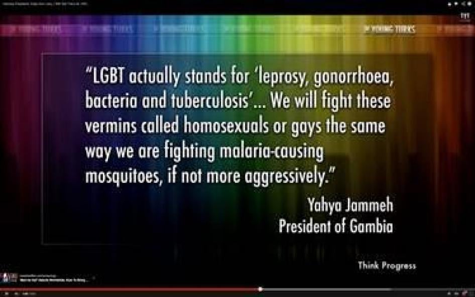 President Yahya Jammeh statement about lgbt people