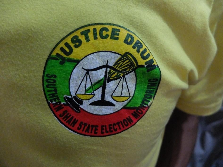 A t-shirt logo of member of Justice Drum in Taunggyi, Southern Shan State.