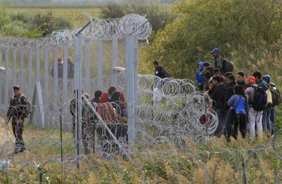 Refugees on the Hungary-Serbia border