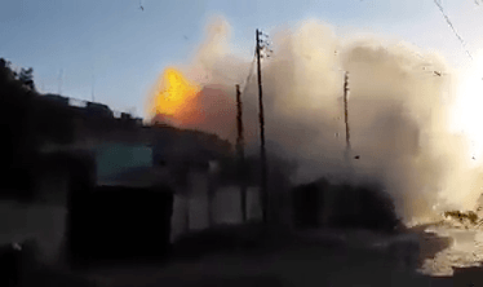 Militiaman  sets off explosion of Firas Isa Abd al-Alu’s house in al-Dur