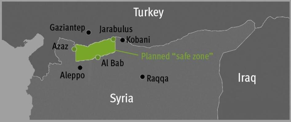 The proposed “safe zone” on the border of Turkey and Syria