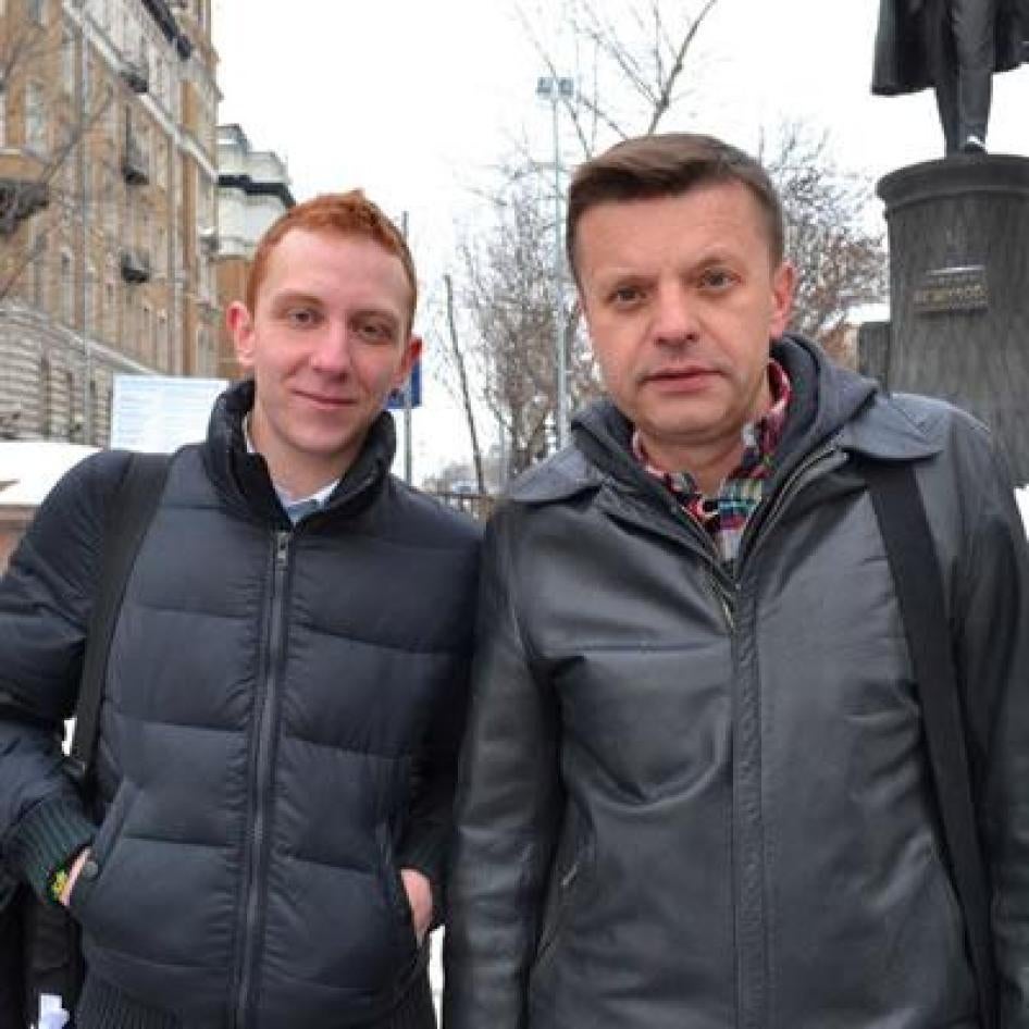 Andrey Nasonov and well-known Russian TV journalist Leonid Parfyonov in Moscow in February 2012.
