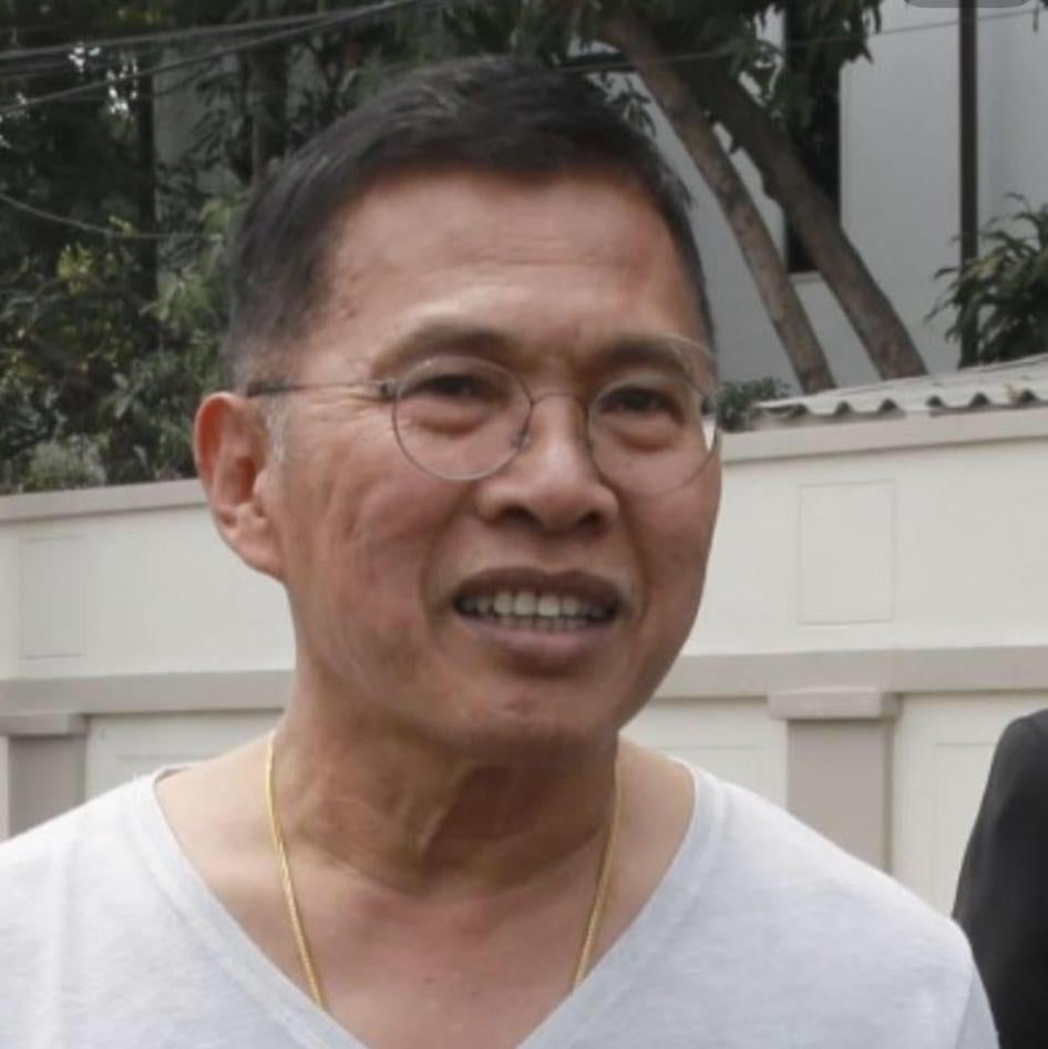 Former minister Watana Muangsook, who was detained on April 18, 2016 for opposing the junta-sponsored draft constitution. 