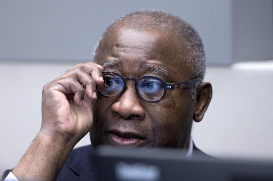 L'ancien président de la Côte d'Ivoire, Laurent Gbagbo, lors de l’ouverture de son procès devant la Cour pénale internationale à La Haye, aux Pays-Bas, le 28 janvier 2016.