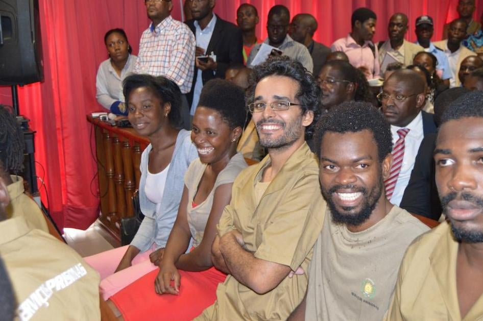 Some of the 17 activists who have been sentenced to jail terms of between two and eight years, after prosecutors introduced a new charge of “criminal conspiracy," Angola, 2015. 
