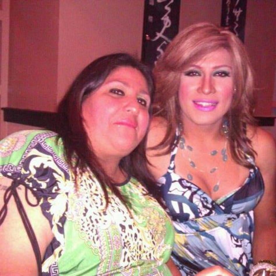 Nayeli Charolet, a Mexican transgender woman currently held in a men’s immigration detention facility in Arizona, United States, pictured with her mother.