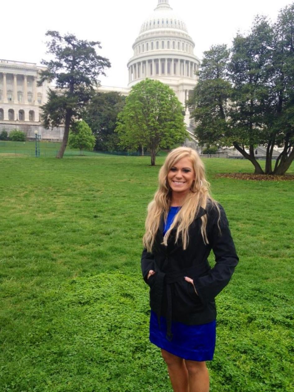 Liz on the day she spoke in front of Congress about rape in the military as part of Service Women’s Action Network (SWAN). Washington D.C. 2013 . 