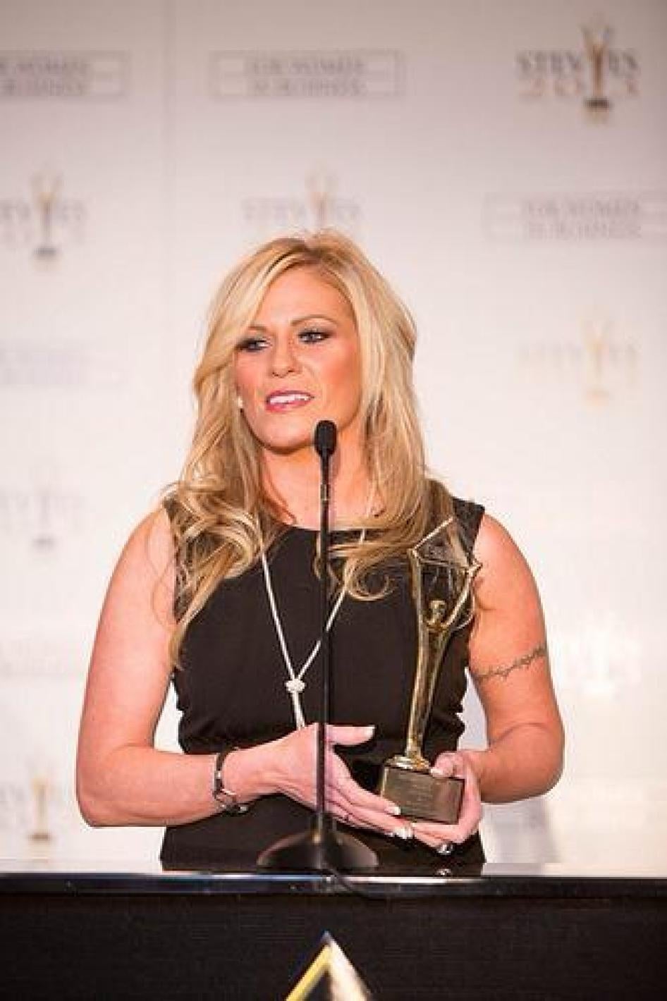 Liz received the Stevie Award on behalf of the nonprofit Ms. Veteran America, New York. 